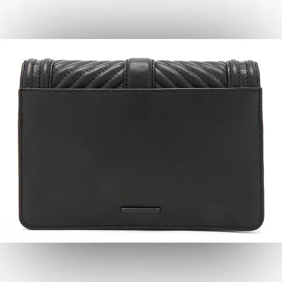 REBECCA MINKOFF Small Love Crossbody Chevron Quilted Leather Crossbody (Black) - Picture 5 of 13